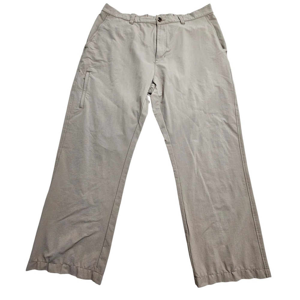 TravelSmith Performance Travel Pants 38W 28S Fit Tan Stretch Nylon Lightweight‎